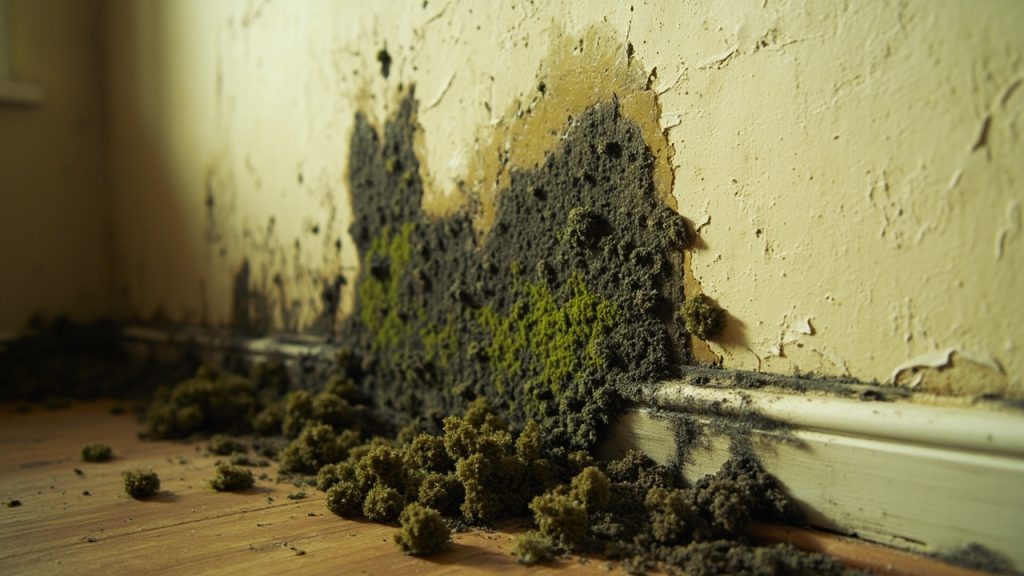 Visible Mold Growth on Walls in Dallas TX 75207