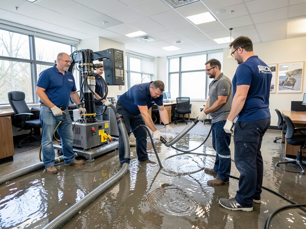 Emergency water damage restoration for commercial